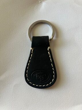 Leather Dooney&Bourke Keyring with Contrast Stitching - Black